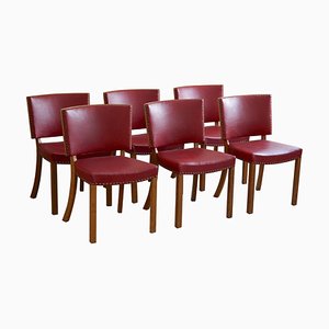 Danish Dining Chairs in Oak and Leather from Kaj Gottlob, 1950s, Set of 6