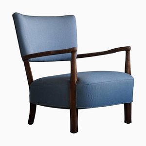 Danish Modern Curved Lounge Chair in Oak attributed to Viggo Boesen, 1950s