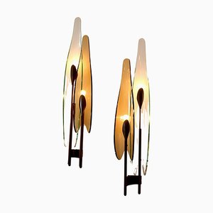 Lámparas de pared Dahlia modelo No. 1461 atribuidas a Max Ingrand, años 50. Juego de 2