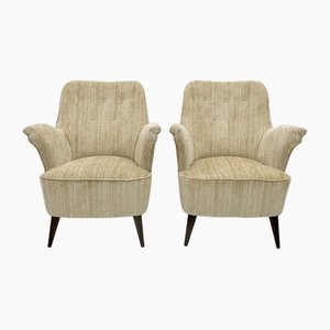 Fauteuils Mid-Century Moderne en Velours Chenille par Nino Zoncada pour Cassina, 1950s, Set de 2