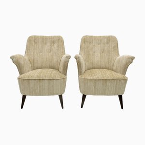 Set of Mid-Century Modern Chenille Velvet Armchairs by Nino Zoncada for Cassina, 1950s