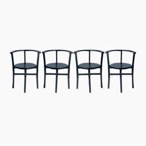 Chaises de Salle à Manger en Chêne Noir, Tchécoslovaquie 1930s, Set de 4