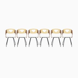 Dining Chairs by Carlo Ratti for Industria Legni Curvati, Milan, 1950s, Set of 6