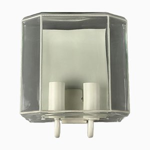 Glass & Metal Wall Lamp from Glashütte Limburg, Germany, 1970s