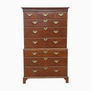 18th Century Burr Walnut Chest on Chest of Drawers