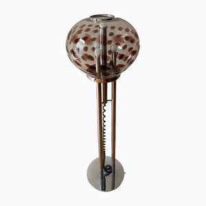 Floor Lamp in Steel and Murano Glass attributed to Mazzega, Italy, 1960s