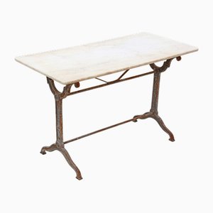 19th Century Marble and Cast Iron Bistro or Garden Table