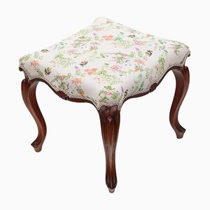19th Century Upholstered Rosewood Stool