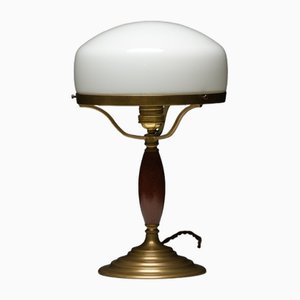 Lampada da tavolo Mid-Century in ottone con patina originale, anni '50