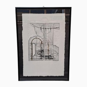 Walter Valentini, Composition, 1988, Etching, Framed