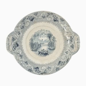 Plato de servicio victoriano grande de finales del siglo XIX con diseño del Rin, Inglaterra