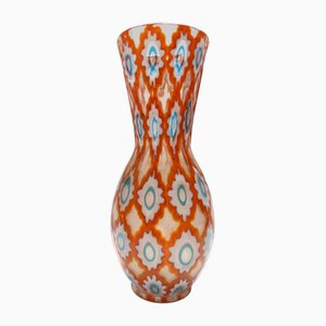 Orangefarbene Vintage Mod Vase aus Muranoglas von Ercole Barovier, Italien, 1970er