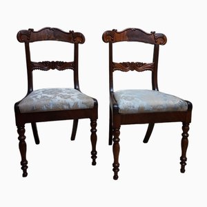 19th Century Regency Mahogany Cornucopia Dining Chairs, Set of 2