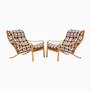 Danish Armchairs in Furniture Wool, 1970s, Set of 2