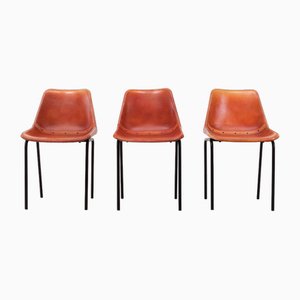 Kare Stich Leather Chairs, Germany, 1987, Set of 3