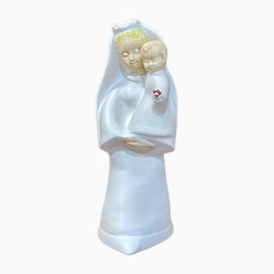Vierge à l'Enfant en Faïence par Bel Delecourt pour Quimper