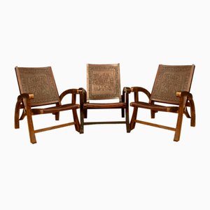 Armchairs attributed to Angel Pazminno for Muebles De Estilo, Ecuador, 1960s, Set of 3