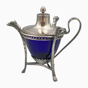 Mustard Pot in Sterling Silver, France, 1800s