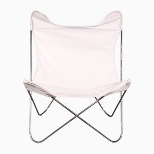 Tripolina Stuhl aus weißem Textil