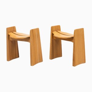 Set of Pine Jonte Stools by Gilbert Marklund for Furusnickarn Ab, 1970s
