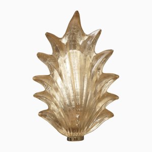 Lámpara de pared de cristal de Murano dorado y latón, años 90