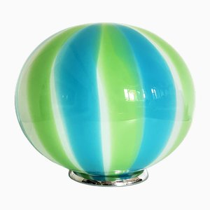 Lampada da tavolo Sfera blu e verde in vetro di Murano di Simoeng