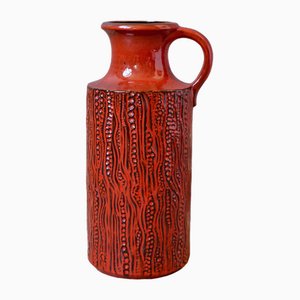 Vaso grande vintage rosso con manico di Carstens Tönnieshof, anni '60