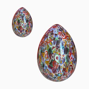 Small Murano Style Glass Egg Table Lamps by Simoeng, Set of 2