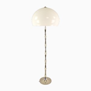 Italienische Mid-Century Stehlampe aus Glas & Chrom, 1960er