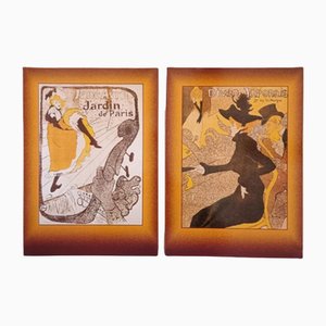 Jane Avril and Diovan Japonais Print Multiples on Metal after Henri de Toulouse Lautrec, Set of 2