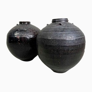 Antique Marutaban Tsubo Pots, Japan, 1890s, Set of 2