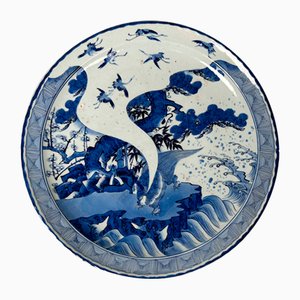 Plato japonés grande de porcelana Arita