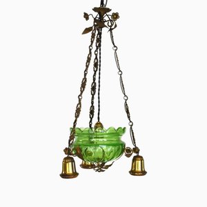 Jugendstil Deckenlampe aus Glas