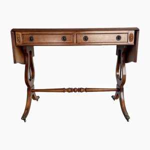 Mahigany Extendable Writing Desk with Red Leather Top