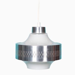 Lámpara colgante escandinava minimalista de vidrio, años 60