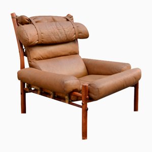 Inca Lounge Chair in Cognac Leather by Arne Norell for Arne Norell AB, 1970s