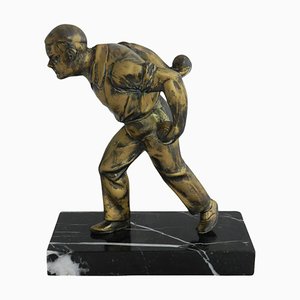 Jugador de petanca Mid-Century en Spelter, Francia, años 50