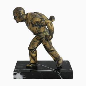 Mid-Century Boules Player in Spelter, France, 1950s