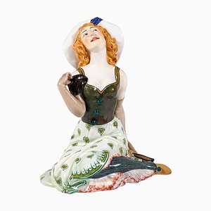 Art Nouveau Pierrette Figurine attributed to Martin Wiegand for Meissen, Germany, 1900s