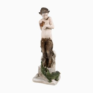 Statuina Fauno con coccodrillo in porcellana di Rosenthal, Germania, 1924