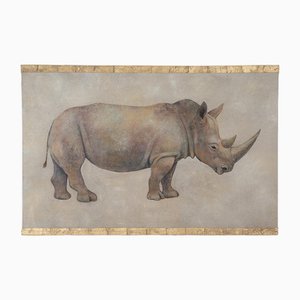 French Artist, Rhinoceros, 20th Century, Canvas Painting