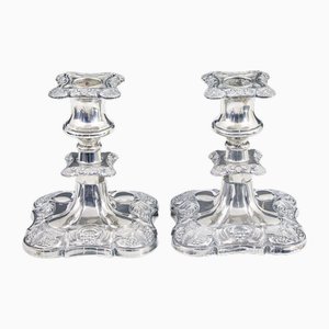Silver-Plated Candlesticks, 1950s, Set of 2