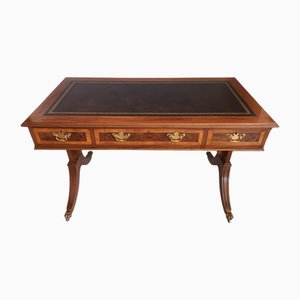 Vintage Regency Style Desk with Leather Top, 1930s