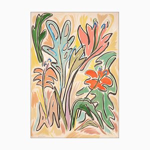 Romina Milano, Hibiscus Garden, 2023, Acrylic on Paper