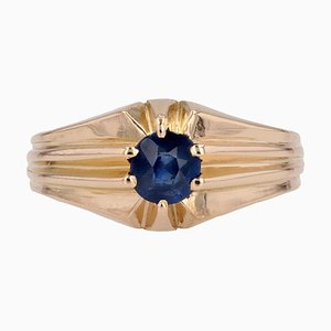 1960s Sapphire 18 Karat Yellow Gold Bangle Ring