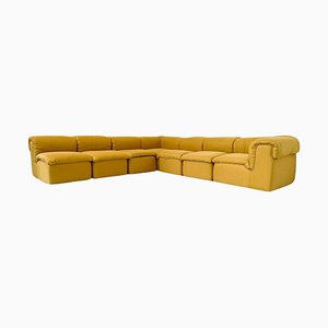 Mid-Century Modern Yellow Modular Sofa, Italy, 1960s, Set of 7