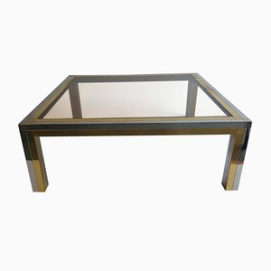 Table Basse avec Cadre en Chrome et Laiton