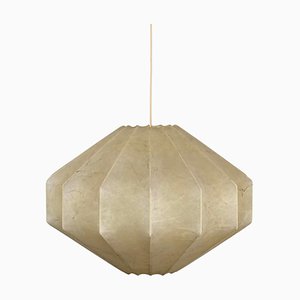 Mid-Century Beige Losange Cocoon Pendant Light attributed to Castiglioni for Hille, Italy, 1960s