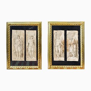 Artista neoclassico, Allegoria delle stagioni, XVIII secolo, Opere tecniche miste su carta, Incorniciato, Set di 2