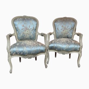 French Carved Armchairs, Set of 2